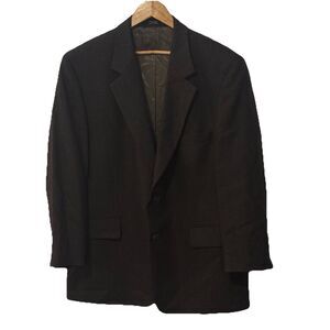 Vintage 80s/90s Pronto Uomo 42S Wool Blazer Brown Micro Check Ventless Poland